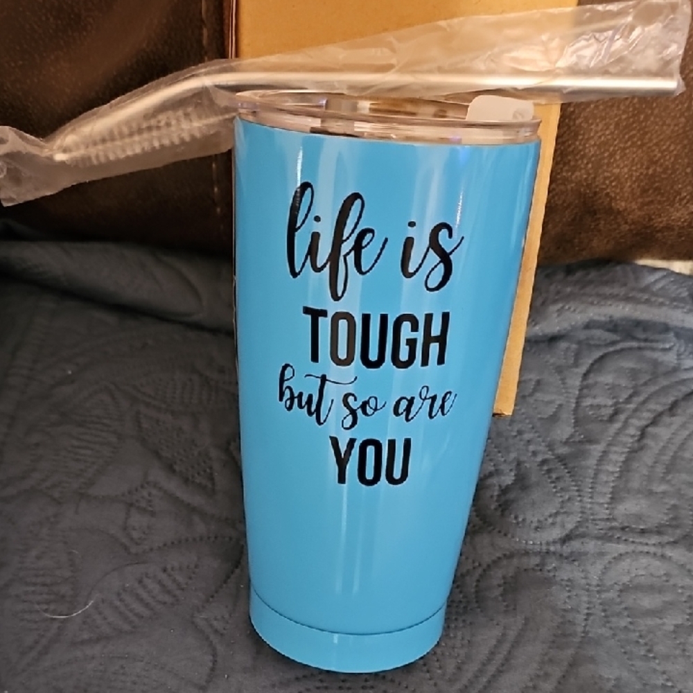 Blue Motivational Tumbler